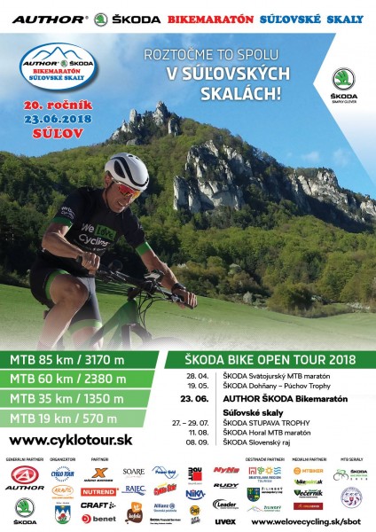 Pozvánka: 20. ročník AUTHOR ŠKODA bikemaratónu Súľovské skaly - bikepoint.sk