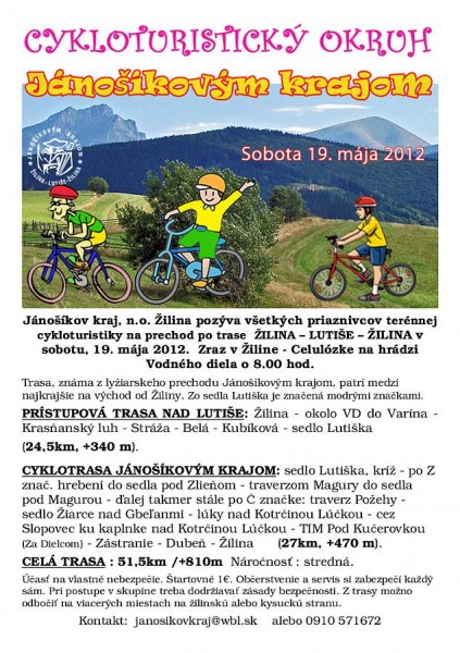 Pozvánka: Cykloturistický okruh Jánošíkovým krajom 19.05.2012 - bikepoint.sk