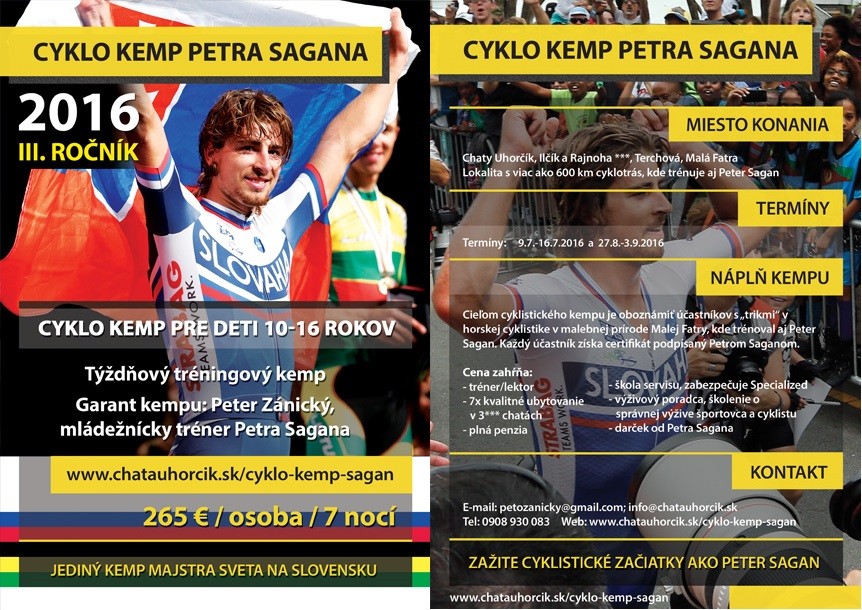 Pozvánka: CYKLO KEMP Petra Sagana 2016 - III. ročník - bikepoint.sk