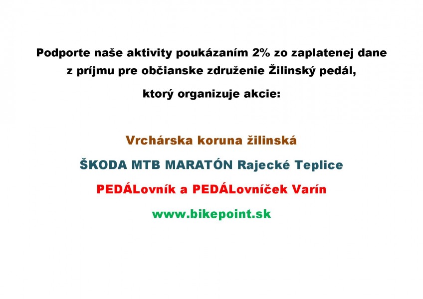 2% z dane - rok 2019 - bikepoint.sk