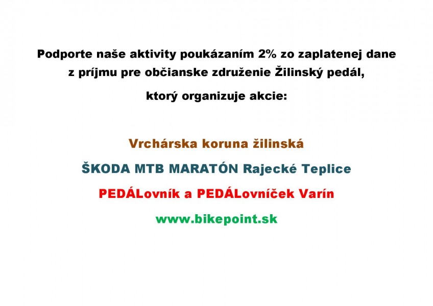 2% z dane - rok 2020 - bikepoint.sk
