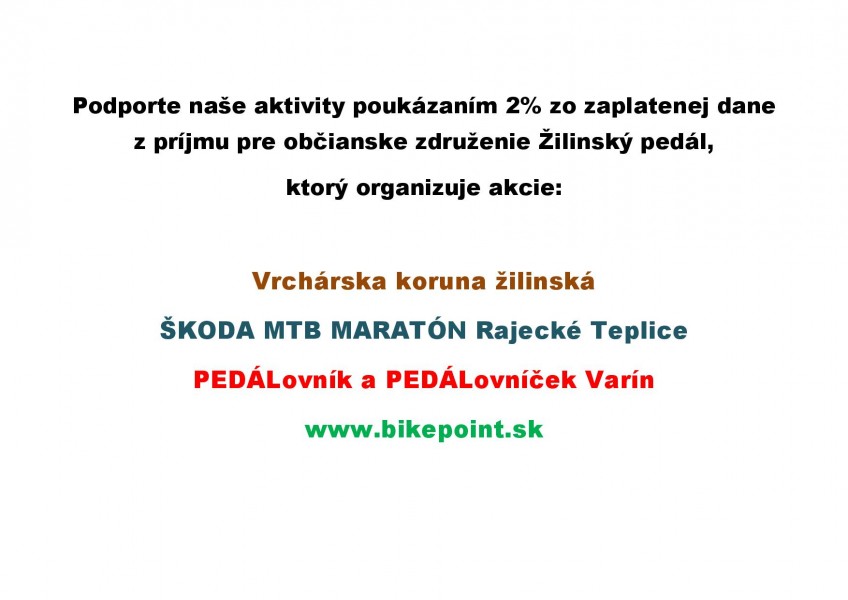 2% z dane - rok 2021 - bikepoint.sk