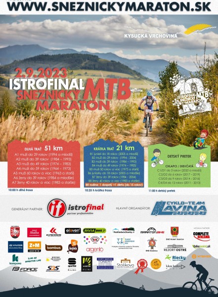 Pozvánka: 10.ročník ISTROFINAL SNEŽNICKÝ MTB MARATÓN - bikepoint.sk