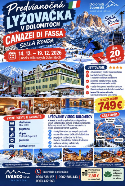 Predvianočná lyžovačka v Dolomitoch – Canazei di Fassa - bikepoint.sk